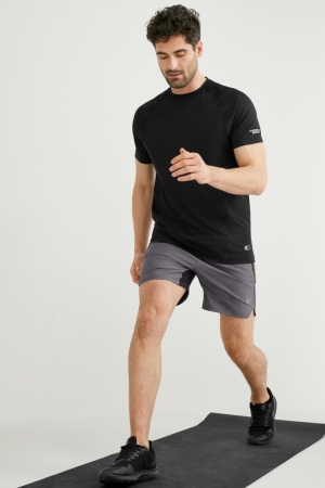 C&A Active Flex Lycra® Korte Broek Heren Grijs | 9504QDIEF