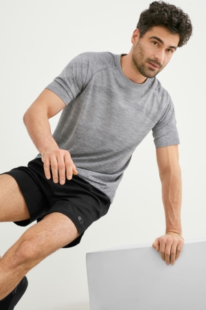 C&A Active T-shirts Heren Grijs | 6402TRWUQ