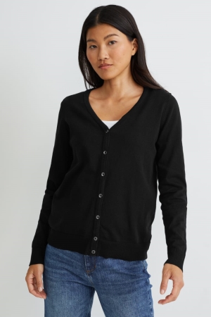 C&A Basic Cardigan Dames Zwart | 5769GIWMR