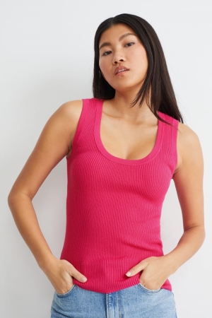 C&A Basic Gebreid Lenzing™ Ecovero™ Topjes Dames Roze | 0657NRJGB