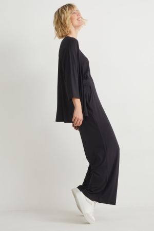 C&A Basic Jersey Loose Fit With Lenzing™ Ecovero™ Broek Dames Zwart | 4198UVNWQ