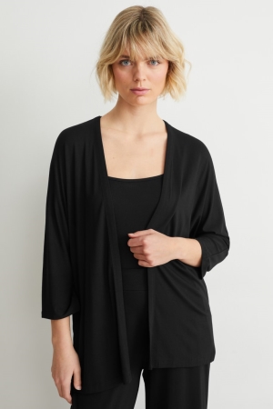C&A Basic With Lenzing™ Ecovero™ Cardigan Dames Zwart | 0436PJALT