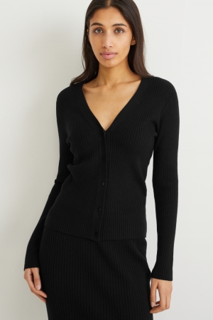 C&A Basic With Lenzing™ Ecovero™ Cardigan Dames Zwart | 4837HISDQ