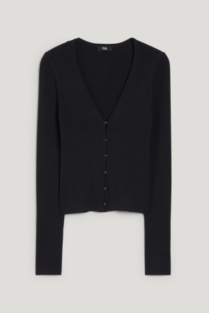 C&A Basic With Lenzing™ Ecovero™ Cardigan Dames Zwart | 6802TUMRK