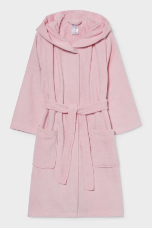 C&A Bathrobe With Hood Organic Katoenen Ondergoed Meisjes Roze | 2351FGJWV