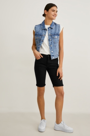 C&A Bermuda Malia Broek Dames Zwart | 6043BGHVI