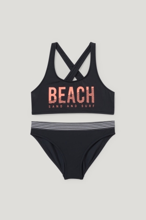C&A Bikini Lycra® Xtra Life™ 2 Piece Zwemkleding Meisjes Zwart | 7695VCKAH