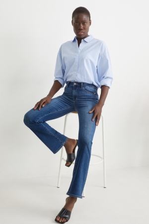 C&A Bootcut High Taille With Recycled Katoenen Jeans Dames Blauw | 7012IJAHT