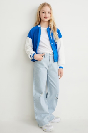 C&A Brede Leg Jeans Meisjes Blauw Lichtblauw | 5381UDWHC