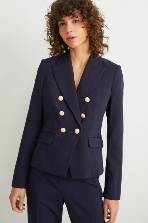 C&A Business Fitted Recycled Blazer Dames Donkerblauw | 2104HGMWX