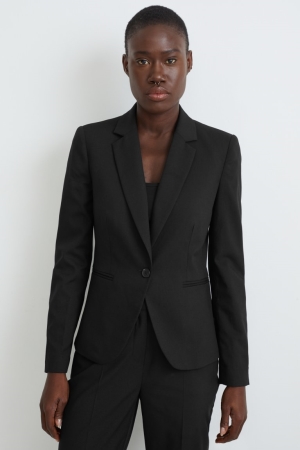 C&A Business Fitted Recycled Blazer Dames Zwart | 4857FACPD