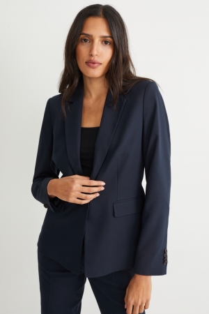 C&A Business Fitted Recycled Blazer Dames Donkerblauw | 8625XVNDZ
