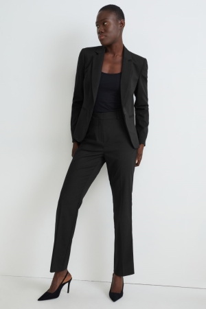 C&A Business Rechtdoor Fit Recycled Broek Dames Zwart | 2647NADFU
