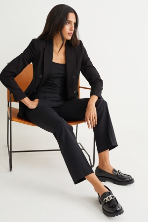 C&A Business Regular Fit Blazer Dames Zwart | 1364LDOKN