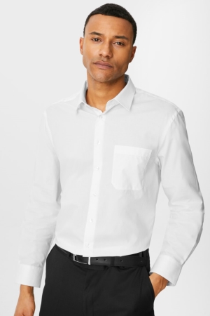 C&A Business Regular Fit Extra-Sleeve s Easy-iron Overhemd Heren Wit | 3719EDZSX