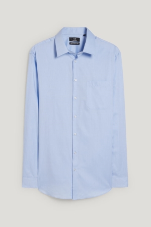 C&A Business Regular Fit Kent Collar Easy-iron Overhemd Heren Lichtblauw | 1594DXPYL