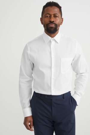 C&A Business Regular Fit Kent Collar Recycled Overhemd Heren Wit | 9245MIEZQ