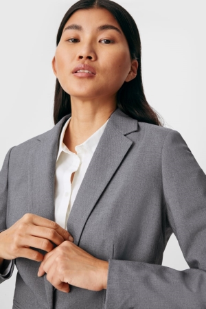 C&A Business Regular Fit Recycled Blazer Dames Grijs | 1426BUGXS