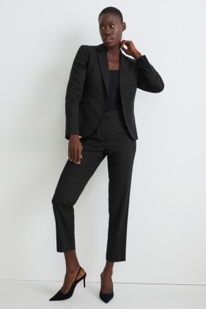 C&A Business Regular Fit Recycled Broek Dames Zwart | 2867GLSMH