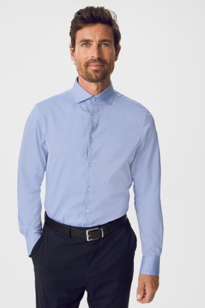 C&A Business Slim Fit Cutaway Collar Easy-iron Overhemd Heren Lichtblauw | 4562BSJLW