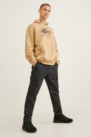 C&A Cargo Lycra® Recycled Broek Heren Donkergrijs | 9421NEOAZ
