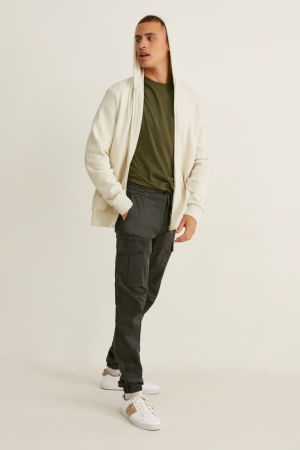 C&A Cargo Tapered Fit Lycra® Broek Heren Donkergroen | 1546UEJTB