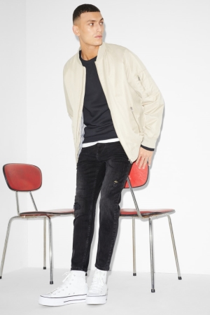 C&A Carrot Lycra® Jeans Heren Blauw Donkergrijs | 2753UKOXC