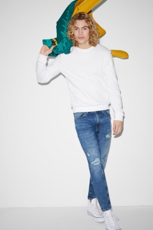 C&A Carrot Lycra® Jeans Heren Blauw Lichtblauw | 9152UTRIS