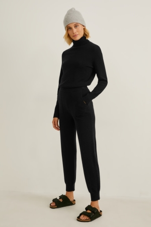 C&A Cashmere Broek Dames Zwart | 9768IXBMW