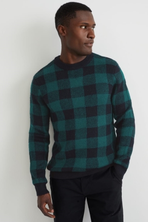 C&A Check Jumpers Heren Donkergroen | 4765BRTOH