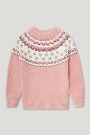 C&A Chenille Recycled Shiny Jumpers Meisjes Roze | 2675CPULQ