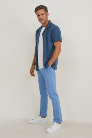 C&A Chinos Regular Fit Lycra® Broek Heren Blauw | 7214KQHAT