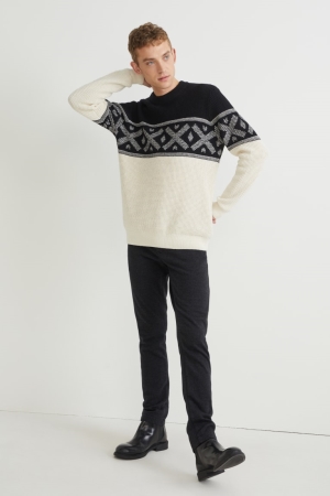 C&A Chinos Slim Fit Flex Lycra® Broek Heren Zwart | 4203QDWBV