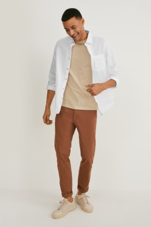 C&A Chinos Slim Fit Lycra® Broek Heren Bruin | 8245ECPMR