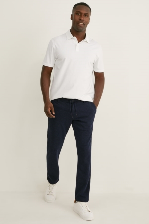 C&A Chinos Tapered Fit Flex Lycra® Recycled Broek Heren Donkerblauw | 9253JGQNE