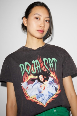 C&A ClockhouseDoja Cat T-shirts Dames Zwart | 4936VZPKM