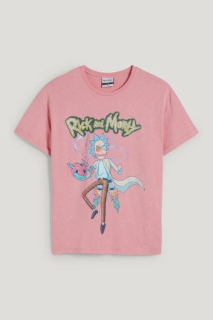 C&A ClockhouseRick And Morty T-shirts Dames Koraal | 5643LJQGA