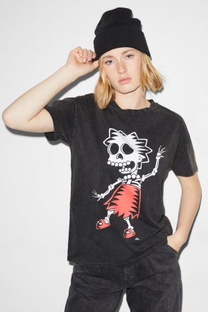 C&A ClockhouseThe Simpsons T-shirts Dames Donkergrijs | 4503YXVHZ