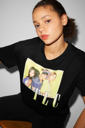 C&A ClockhouseTlc T-shirts Dames Zwart | 6432EMJGW