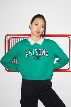 C&A Clockhouse 2-in-1 Look Sweatshirts Dames Groen | 4975DQPAF