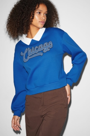 C&A Clockhouse 2-in-1 Look Sweatshirts Dames Blauw | 6384NGYOX