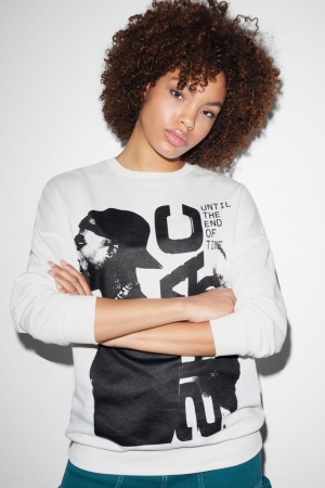 C&A Clockhouse 2pac Sweatshirts Dames Wit | 7249VULCW