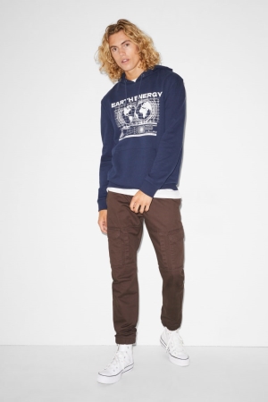 C&A Clockhouse Cargo Slim Fit Broek Heren Donkerbruin | 8037PRKFY