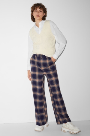 C&A Clockhouse Cloth High Taille Brede Leg Recycled Broek Dames Blauw | 7260BSTPO