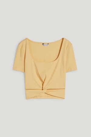 C&A Clockhouse Cropped T-shirts Dames Geel | 8290APLQV