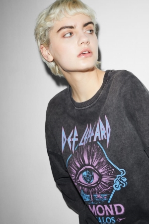 C&A Clockhouse Def Leppard Sweatshirts Dames Zwart | 8075CXPFW