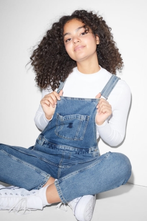 C&A Clockhouse Denim Dungarees Jurken Dames Blauw Lichtblauw | 8932LDBAM