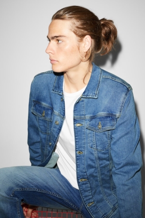 C&A Clockhouse Denim Jassen Heren Blauw Lichtblauw | 7418GITYE