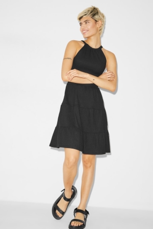 C&A Clockhouse Fit & Flare Jurken Dames Zwart | 7128VUBFQ