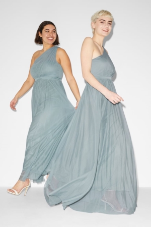 C&A Clockhouse Fit & Flare Partywear Jurken Dames Turquoise | 6153UPMQS